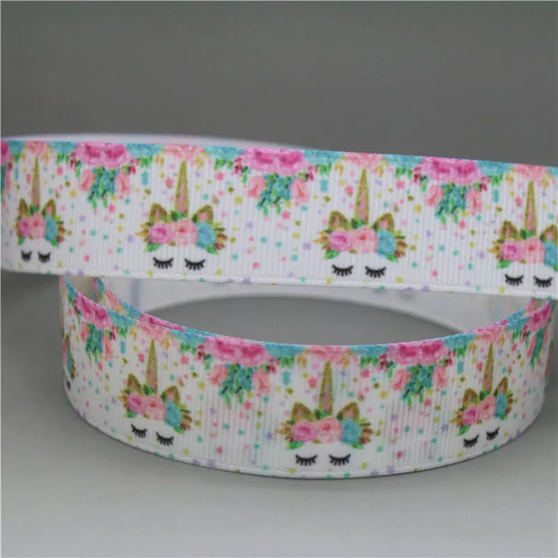 DHK 7/8 'ɵ ярдов собака мопс единорог с рисунком лисы Принт оленем grosgrain