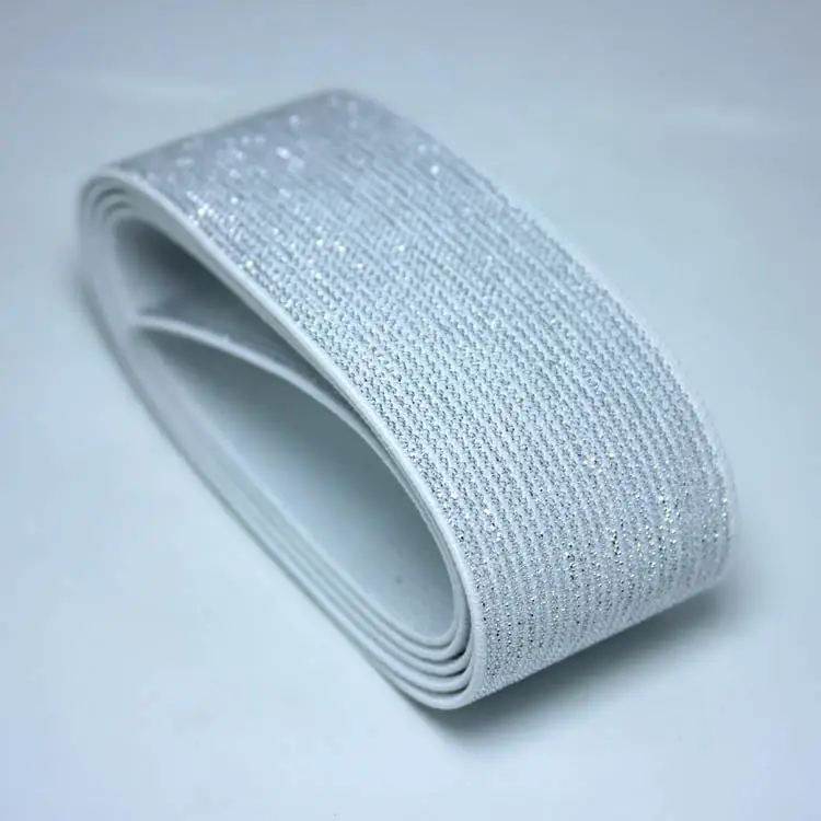 silver white Качественная резинка/Золотая и серебряная широкая резинка/широкий пояс украшение с аксессуарами 2-6 см - Цвет: silver white