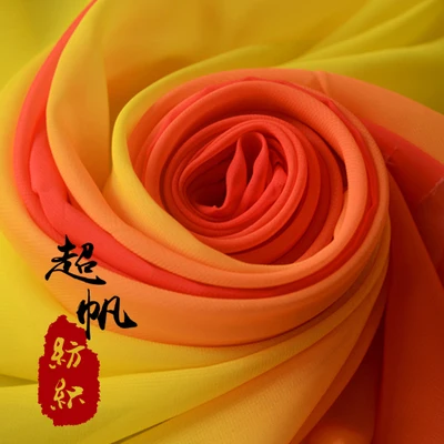 100 двухцветная сценическая шифоновая ткань для костюма Hanfu градиентная шифоновая ткань с рукавами - Цвет: 10