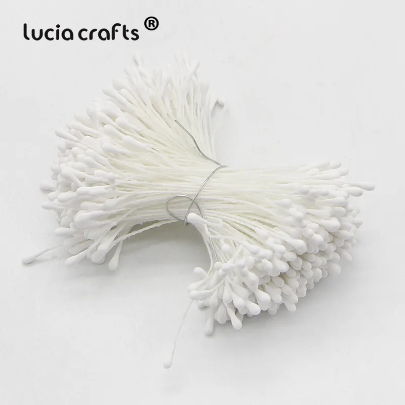 Lucia crafts 1 мм много вариантов Искусственные цветы тычинки ручной работы для свадебной вечеринки украшения дома DIY Аксессуары D0401 - Цвет: C21Matte white 420pc