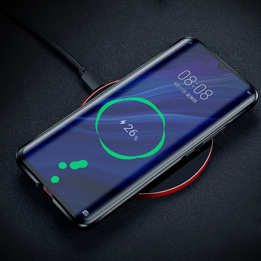 Металлический бампер + чехол из закаленного стекла для huawei P30 Pro 2019 роскошная