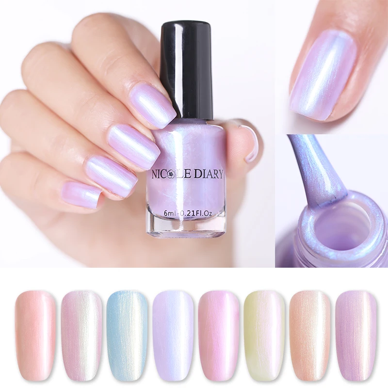 Николь дневник 6 мл перламутровой радуги лак для ногтей отшелушивающая на водной
