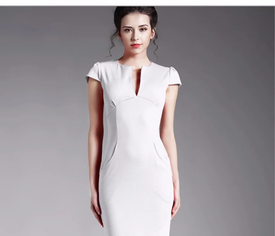 Весна Сексуальная красный черный Глубокий V bodycon бинты Бизнес работа офис Партии Карандаш оболочка старинные женские летние повседневную одежду 521