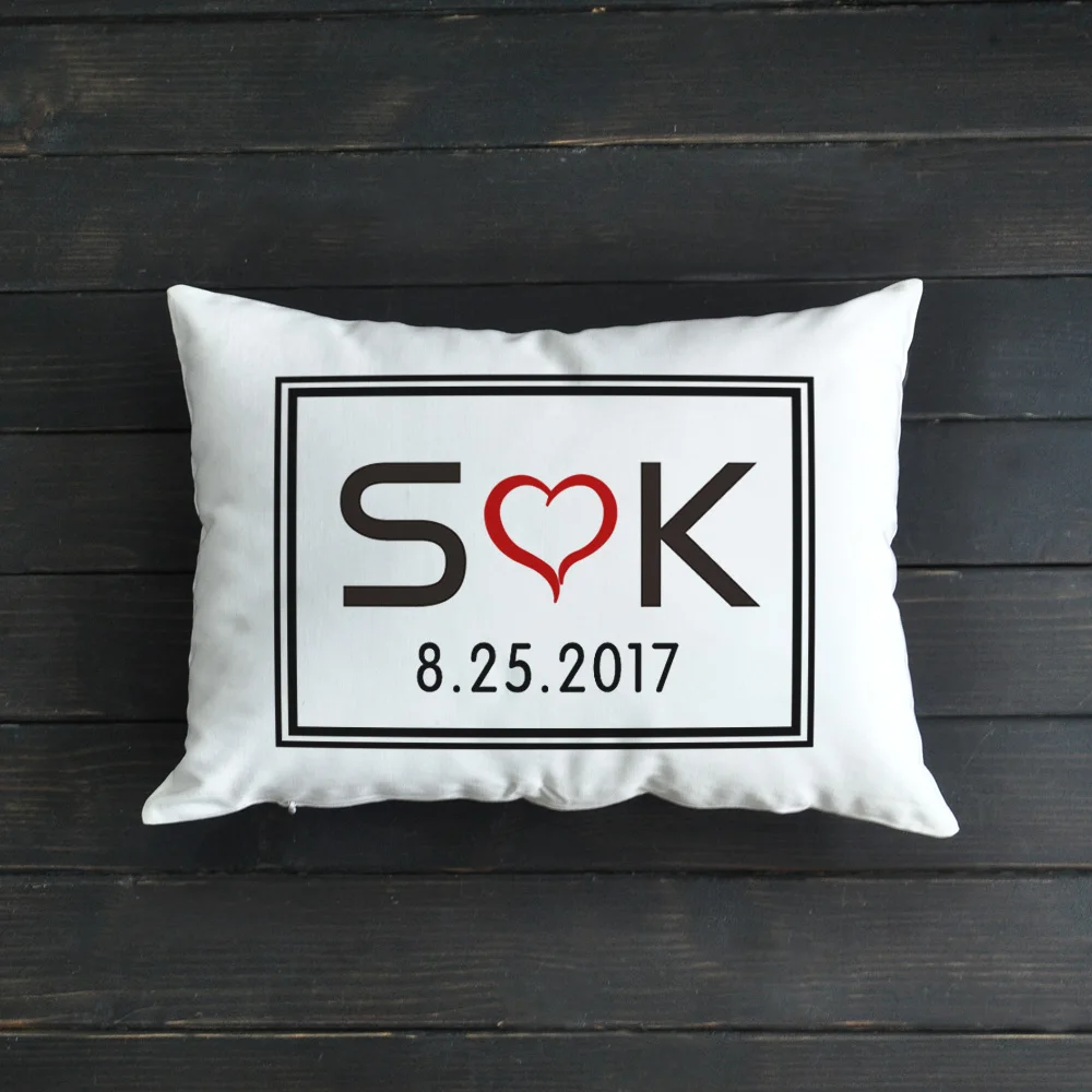 

Custom Pillow, Initials personalized pillow, Custom cushion, Custom Wedding Gift, Anniversary Gift, Couples gift