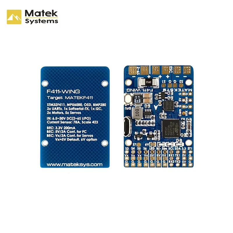 Matek Systems F411-WING(New) STM32F411 Flight Controller Built-in OSD for RC Airplane Spare Part Replacement Accessories