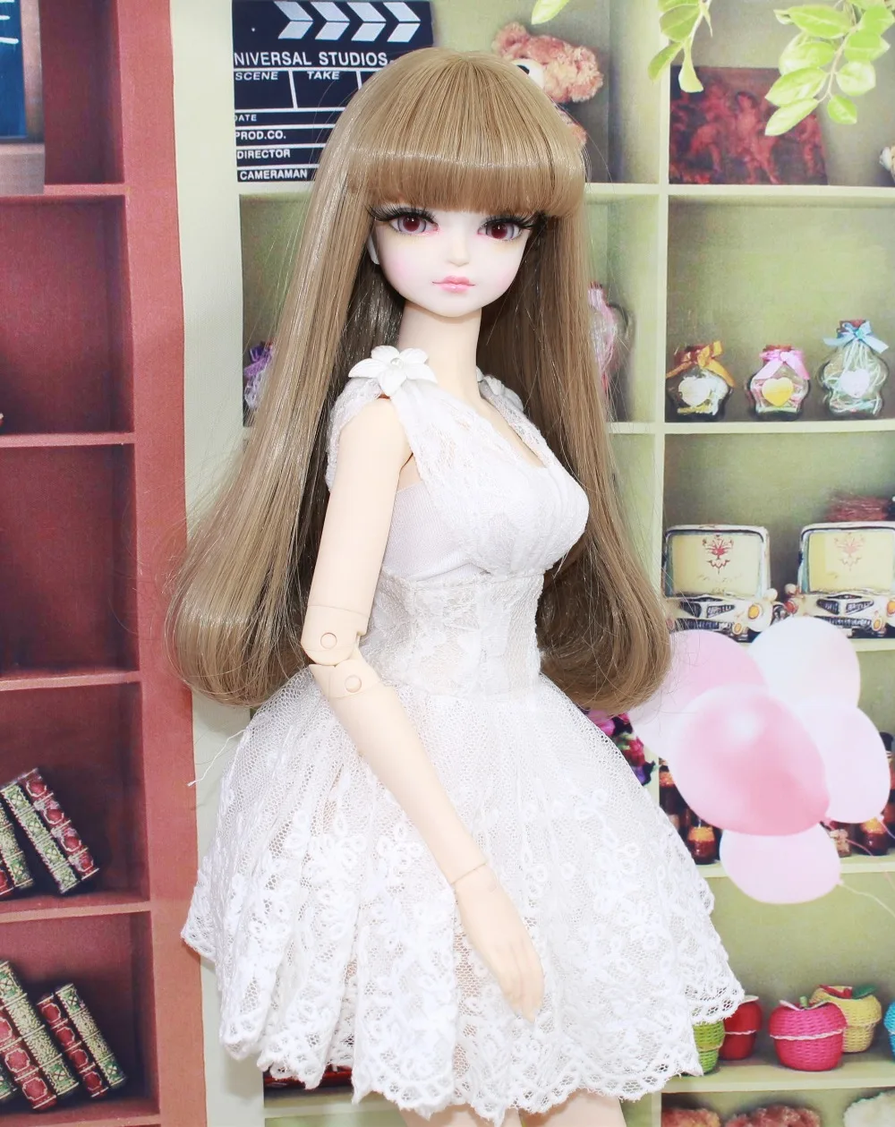 Фея мечты только для 1/4 bjd 45 см Кукольное свадебное платье белый головной убор