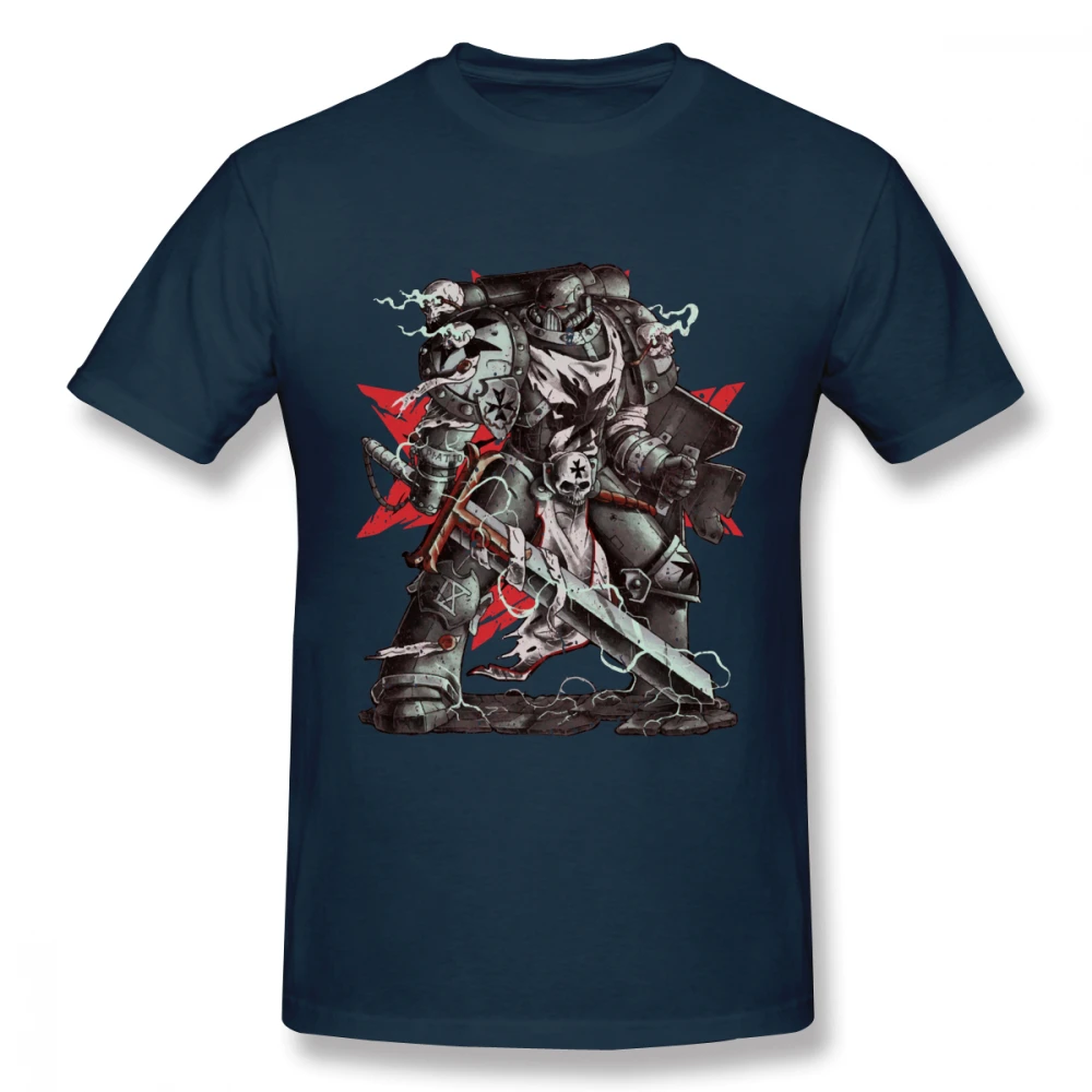 Ретро дизайн Черный тамплиеры Warhammer Homme Футболка Мужская Высокое качество Q S-6XL большой размер футболка - Цвет: Тёмно-синий