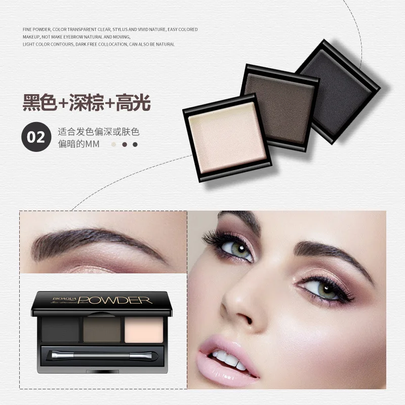 Новый брендовый профессиональный набор пудра для бровей + Хайлайтер макияж