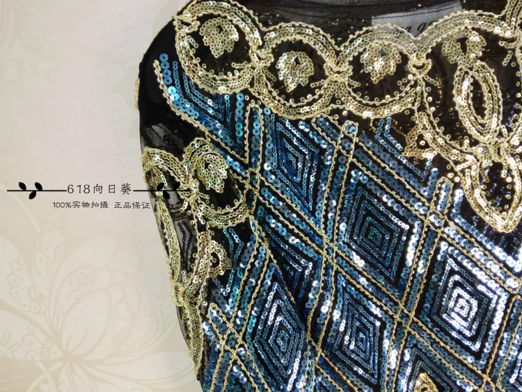 Cakucool Для женщин Бисер блузка рубашка Длинные рукава шифоновые топы с золотыми