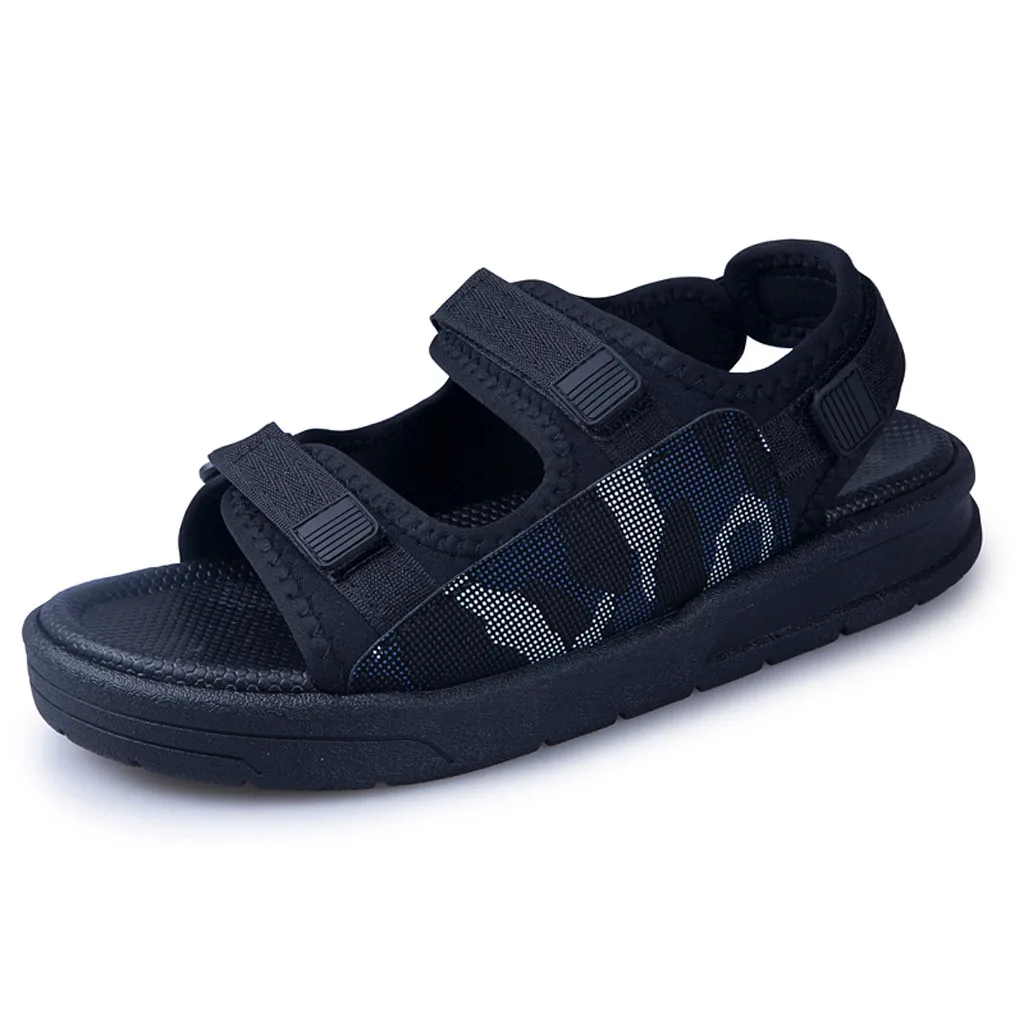 Summer Sandals Men Canvas Open Toe Korean Sandals Slipper Outdoor Sneaker Beach Rubber Flip Flops Men Water Trekking Sandals