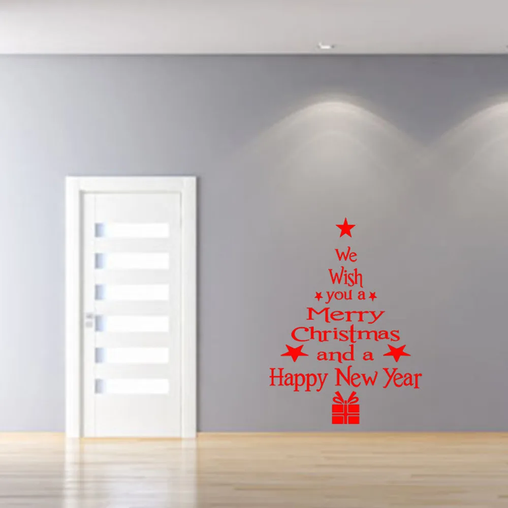 

2019 new Fashion Christmas Tree Wall Sticker Vinyl Removable Wall Stickers Home Wall Decor Poster