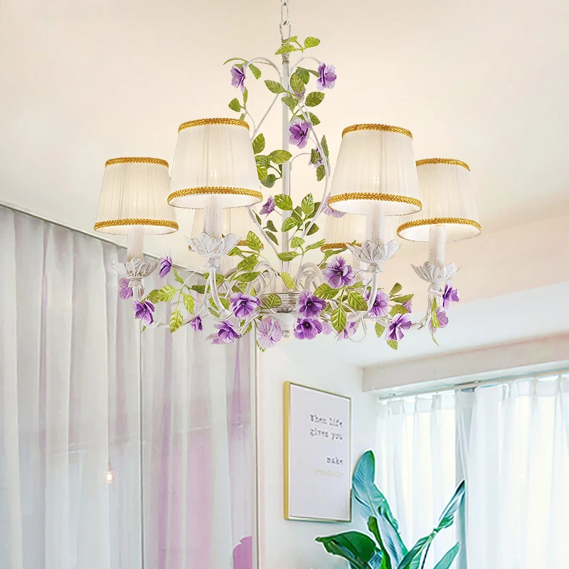Роскошная сельская деревенская Европейская садовая люстра с листьями и цветами