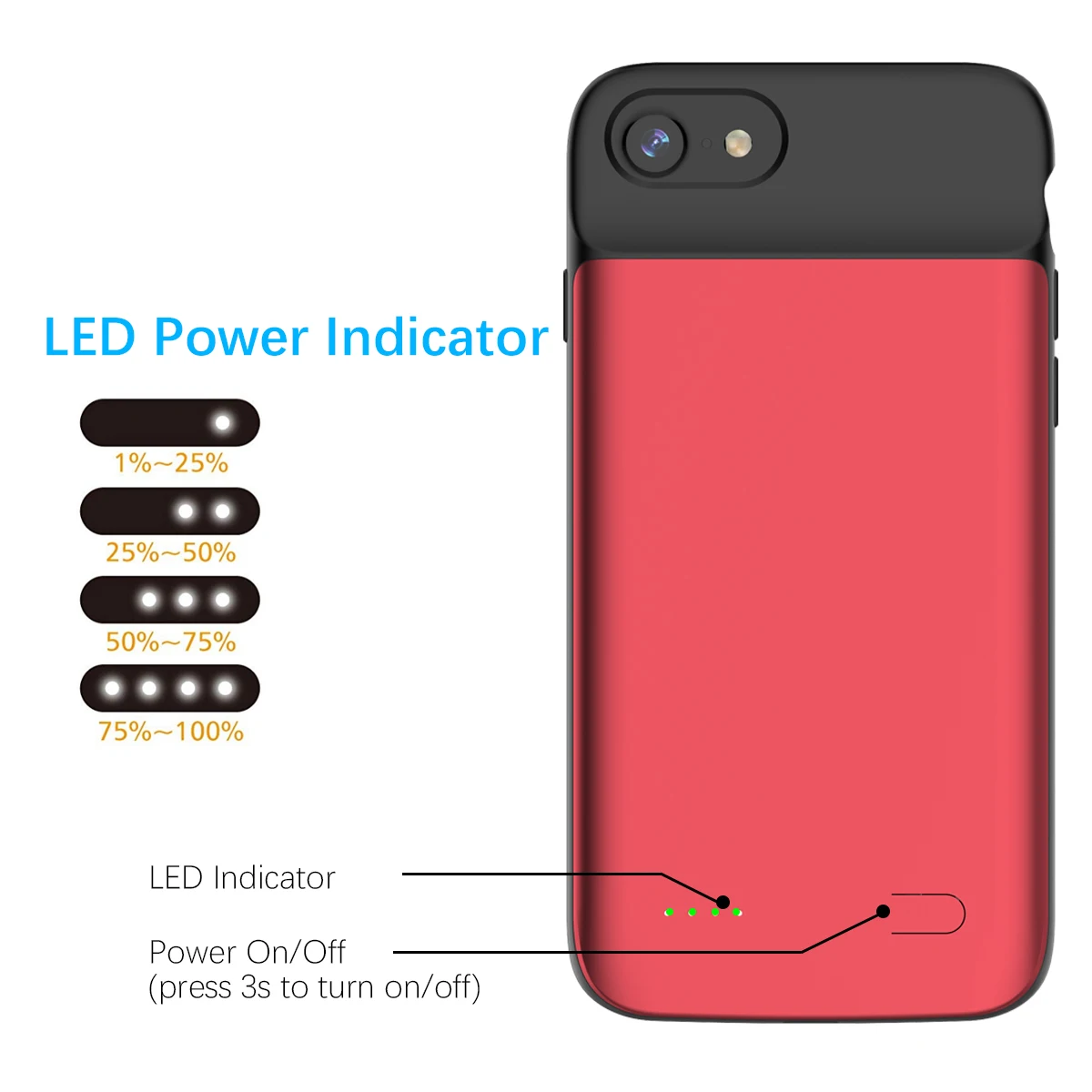 Для IPhone 6 6s 7 4 дюйма 3200 мА/ч чехол с аккумулятором для смартфона перезаряжаемый