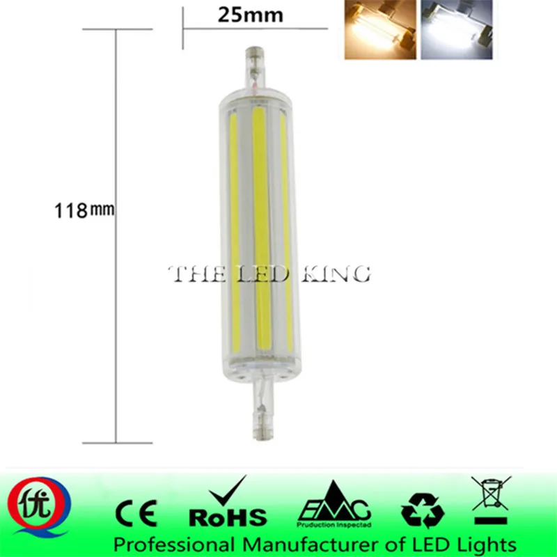 R7S cob led r7s ABS трубка 50 Вт 118 лм 220 мм AC 360 в градусов лампа для замены галогенной лампы