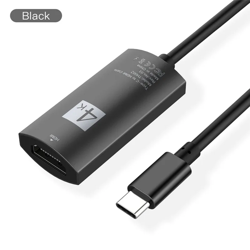Gray USB C HDMI адаптер 4K USB3.1 тип-c мужчин и женщин HDMI конвертер кабель для samsung Galaxy S8 huawei Mate10 Matebook Macbook - Цвет: Gray