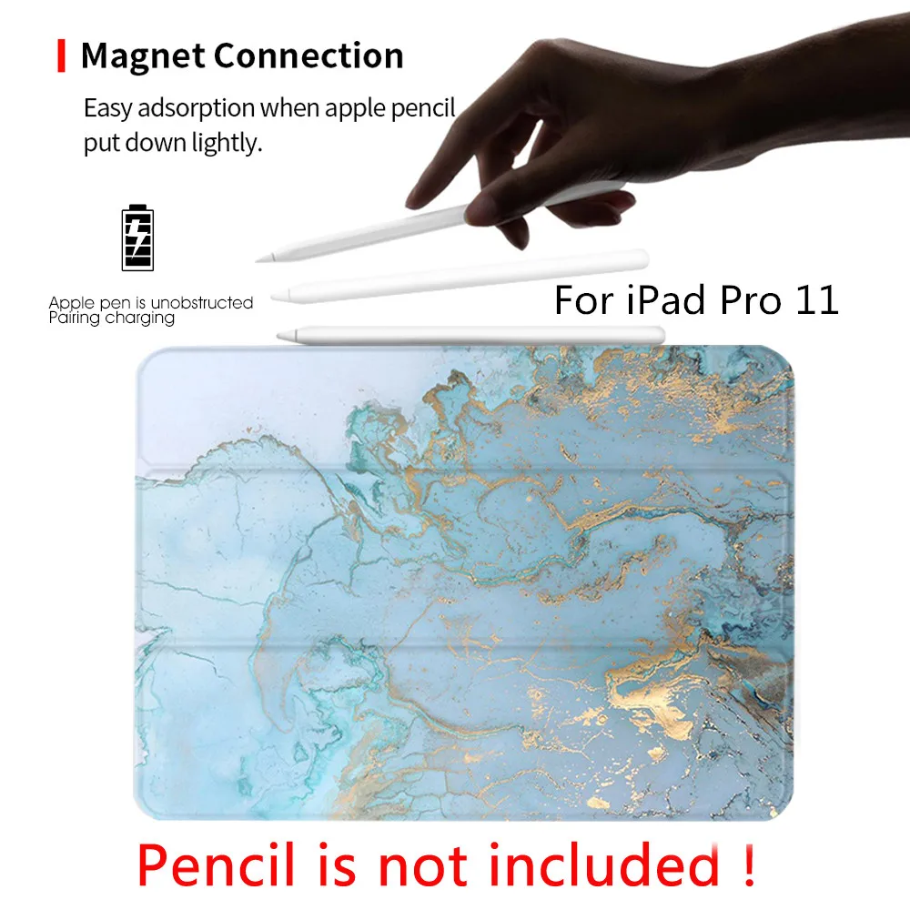 Голубой мраморный Магнитный умный флип-чехол для iPad air 10,5 Pro 11 Mini 1 2 3 4 5 чехол для планшета для iPad 9,7 мягкая задняя крышка