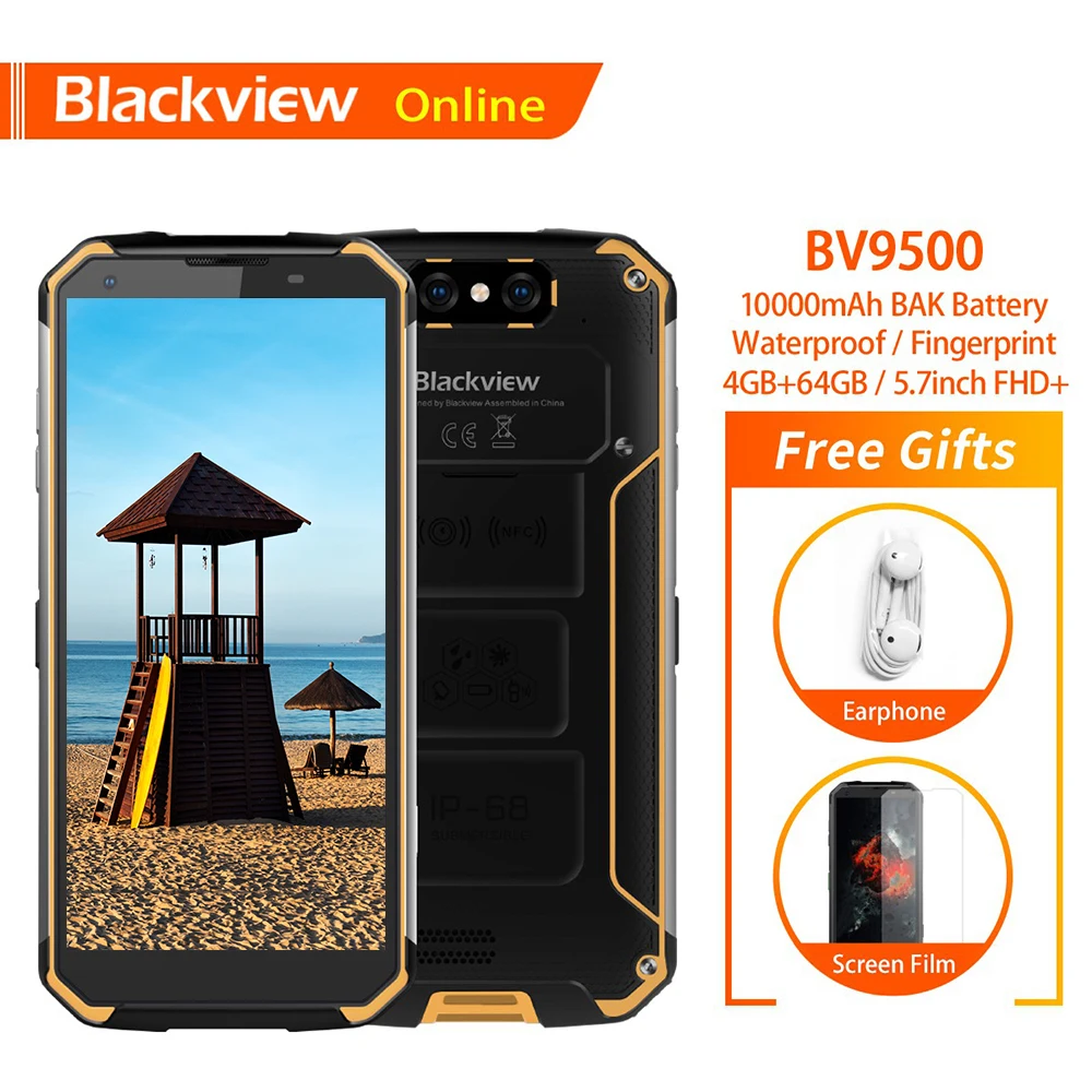 Blackview BV9500 IP68 5 7 &quotсмартфон Водонепроницаемый 4 ГБ + 64 18:9 Экран MT6763T Восьмиядерный