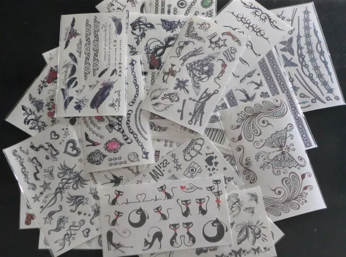 Body Art Temporary Tattoos Stickers 100Pcs Mixed Styles  9.5cm*17cm For Your Beauty