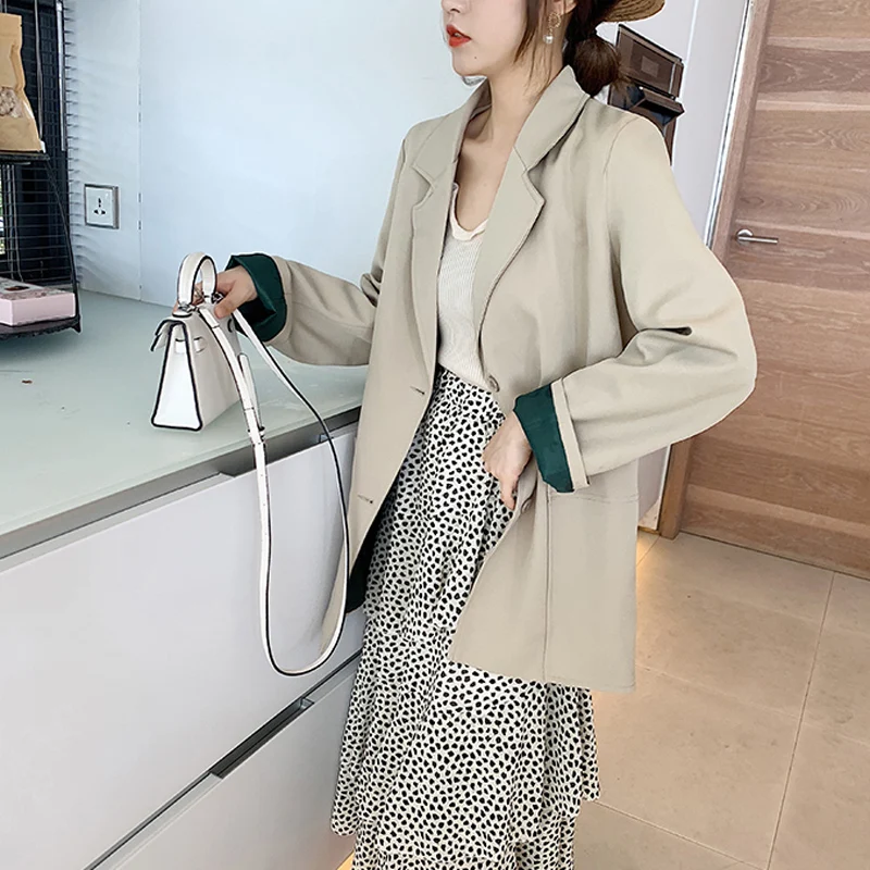 Elegant Notched Collar Bright Color Women Blazer 2019 Single Breasted Female Jacket Outwear Full Sleeve Office Ladies Blaser | Женская