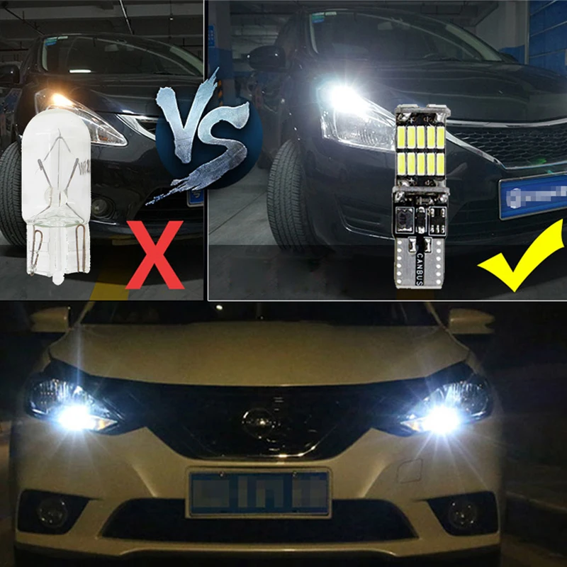 10 шт. T10 светодиодный W5W canbus салона светильник 26SMD 4014 СВЕТОДИОДНЫЙ Прибор s лампа