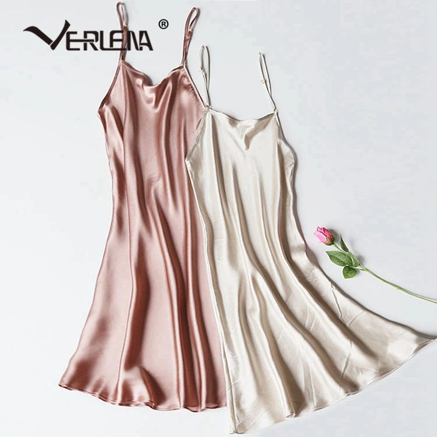Verlena Новинка 100% шелковое сексуальное летнее платье 2019 женские элегантные