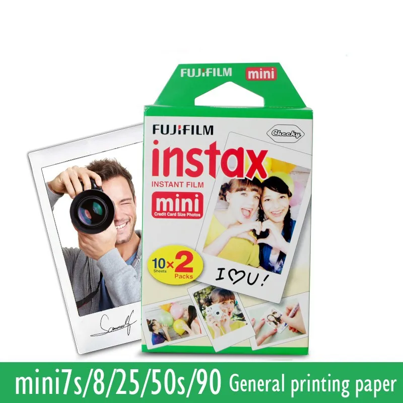 Оригинальная пленка Fujifilm Instax Mini 8 9 (20 листов) для камеры Instant mini 7 s 25 50 90 фотобумага