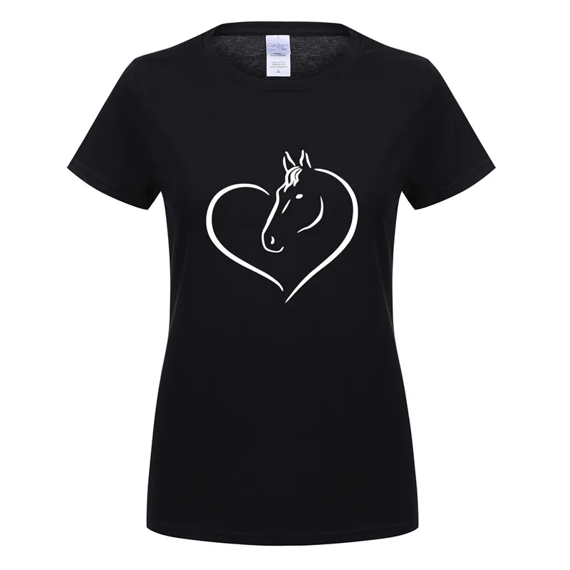 Женская футболка с коротким рукавом Love Riding Horse летняя хлопковая Футболка