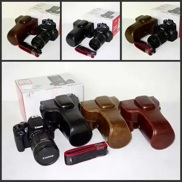 

PU Leather Camera Case Bag Cover for Canon EOS Rebel T5i T4i T3i 700D 650D 600D DRSL Camera