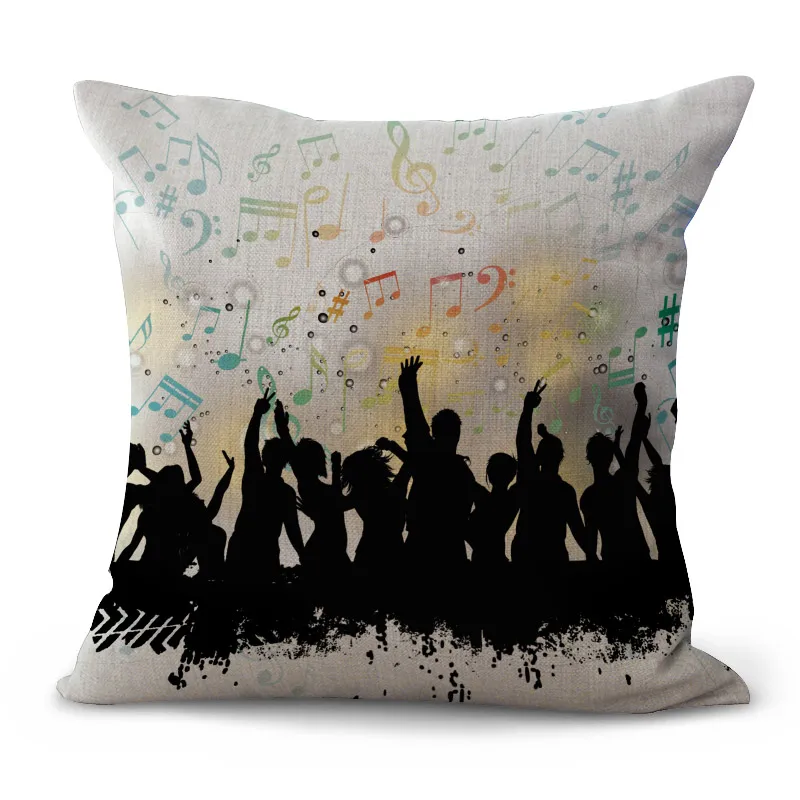 Наволочка для подушки с принтом музыкальных инструментов|cushion cover|printed cushion covercushion