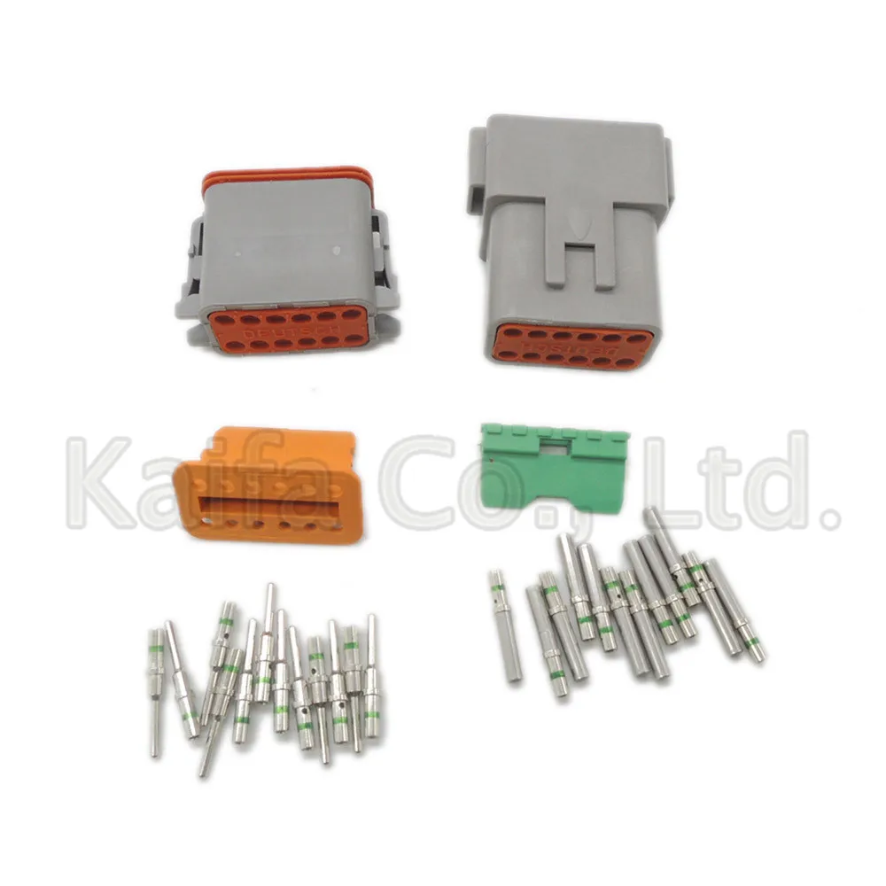 14 GA, 1 комплект Deutsch DT 2 3 4 6 8 12 Pin Водонепроницаемый Электрический провод разъем комплект двигателя/коробки передач Водонепроницаемый Электрический - Цвет: 1 set  12p