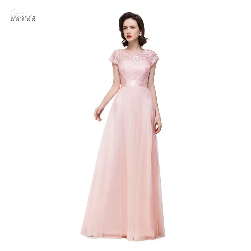 Graceful Lace Bow Chiffon Long Evening Dress In Stock Sexy Backless A-Line Evening Gowns Vestido de Festa