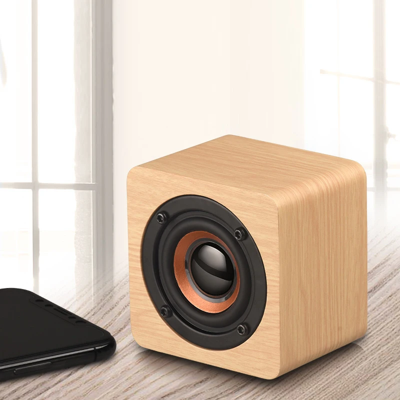 Деревянная Беспроводная Bluetooth колонка портативная HiFi с ударными басами звуковая