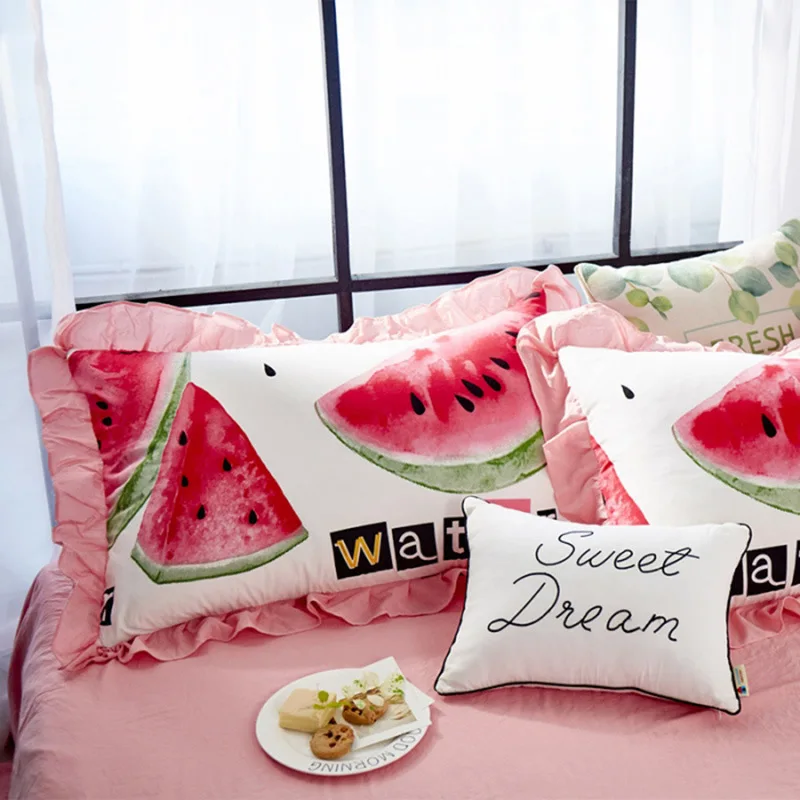 Летнее одеяло 4 предмета простыня наволочка арбуз ананас растение фламинго