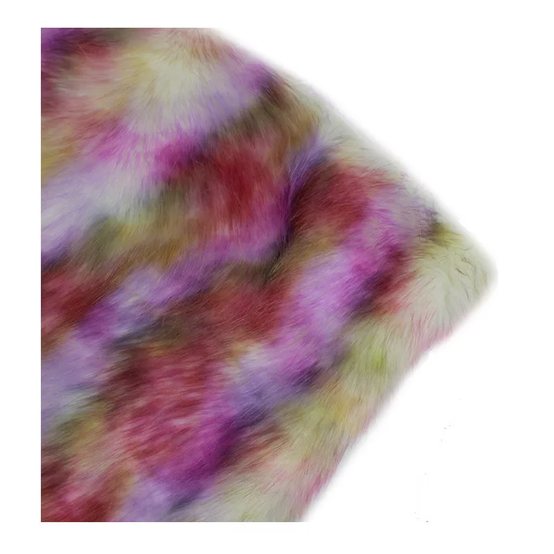 Colorful printed plush Tie dyed colorful faux fur fabric | Дом и сад