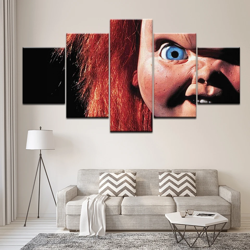 

Canvas Painting Child's Play phim bup be ma 5 Pieces Wall Art Painting Modular Wallpapers Poster Print living room Home Decor