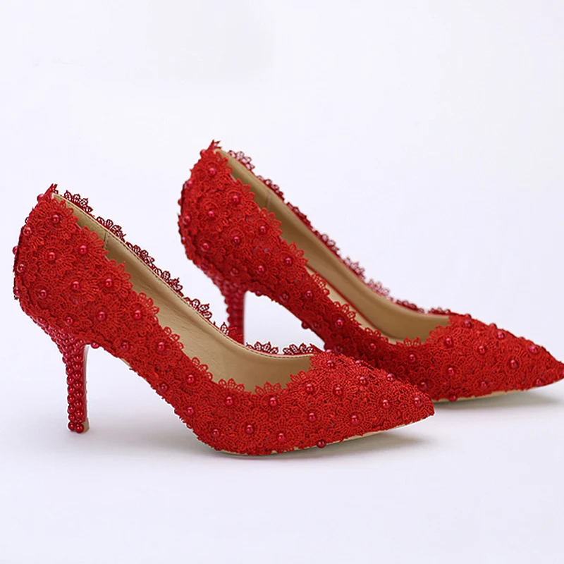 Свадебные туфли с острым носком Модные женские пикантные свадебные на каблуке