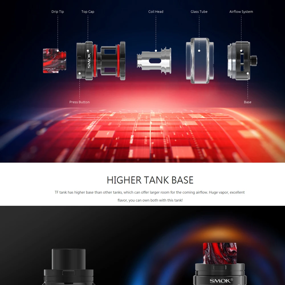 Новейший атомайзер Smok TF емкостью 6 мл BF сетчатый сердечник для электронных