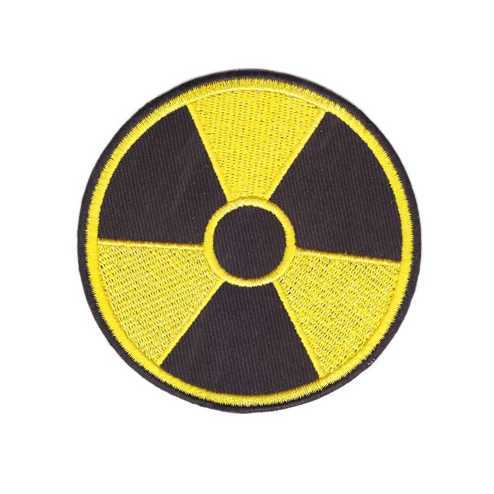 Круглый радиоактивный ядерный логотип вышивка утюгом на патч значок аппликация