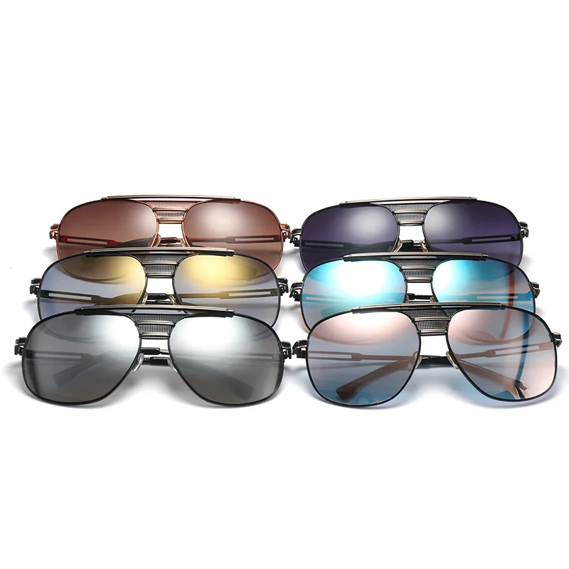 

2018 Newest Arrival Fashion Metal Sunglasses Men Stylish Big Frame Grey Glasses for Male Driving Fishing Pilot Oculos