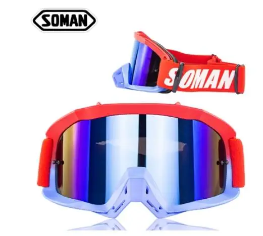 SOMAN SM16 мотокросса, дорожные очки, очки для квадроцикла, мотоциклетные велосипедные очки, мото велосипед, Gafas, лыжные очки - Цвет: B