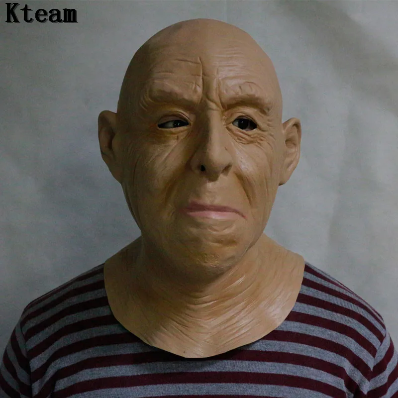 Забавные Реалистичная латексная старика маска мужской Маскировка Хэллоуин