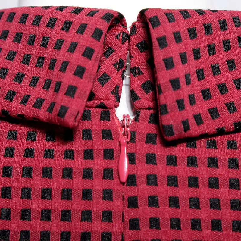 S-4XL, английский стиль, Осень-зима, платье, женское, длинный рукав, Ретро стиль, плед, красный бархат, плюс размер, макси, длинные платья с поясом