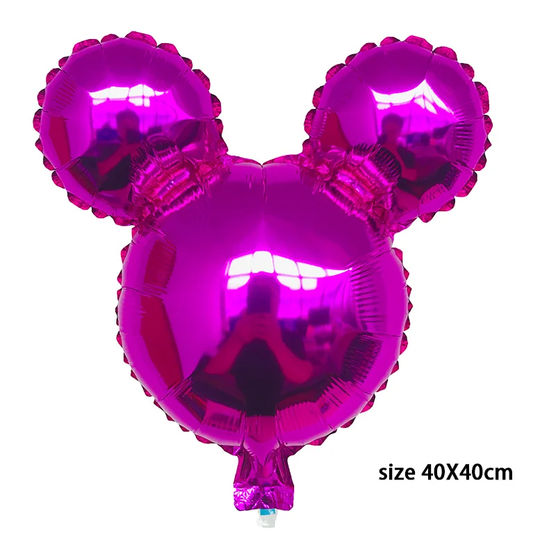 rose red 1 шт. 40X40 см Микки Маус шарики для вечеринок Микки Минни фольгированные шарики Свадебные украшения Детские шарики, День подарков будущей матери - Цвет: rose red
