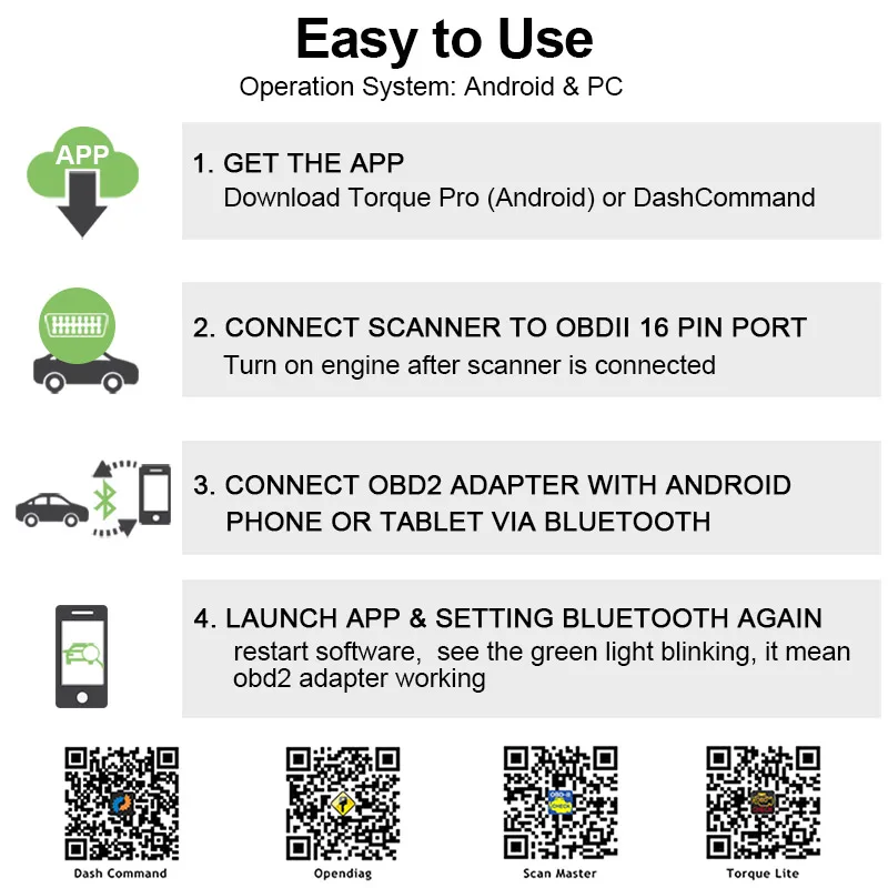 Ancel AN100 V1.5 ELM327 Bluetooth для телефона Android планшет ноутбук сканер инструмент OBD 2 OBD2 V 1 5