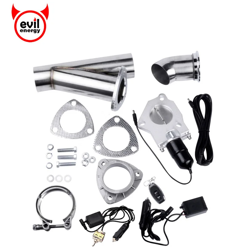 evil energy 2.5&quot Electric Exhaust Cutout Cut Out Catback Downpipe Valve Kit With Remote Control+Manual Switch | Автомобили и