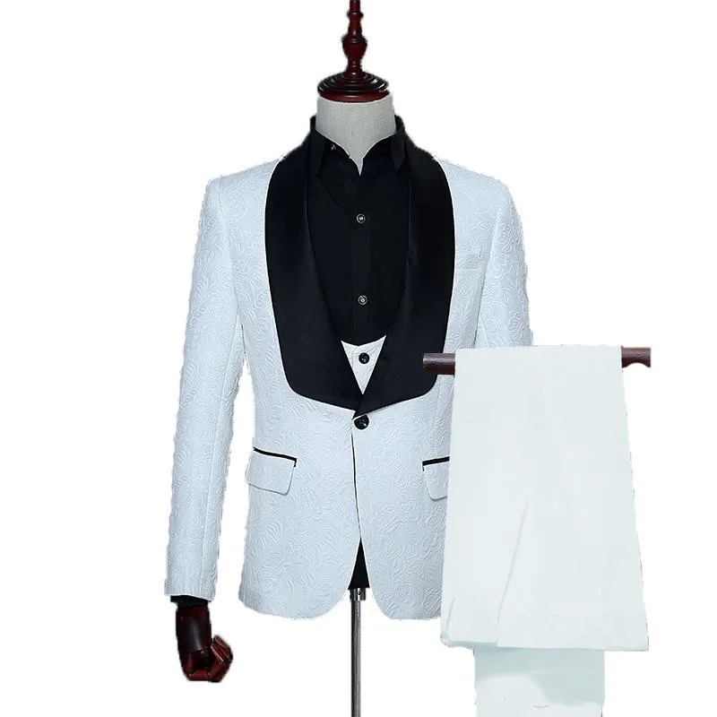 Свадебные смокинги для жениха уживечерние одна пуговица Воротник шаль