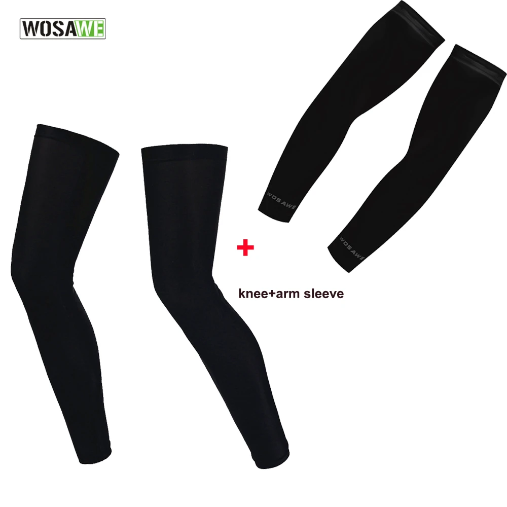 arm and leg sleeves WOSAWE дышащий Быстросохнущий рукав+ Гетры УФ Защита от солнца Полиэстер Спорт Кемпинг рукава Гетры для рук Велоспорт манжеты - Цвет: arm and leg sleeves