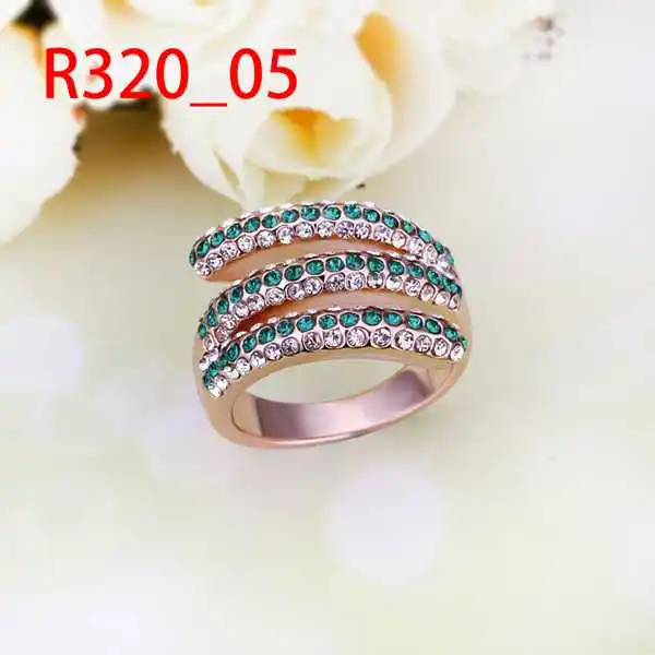 New Arrival Engagement Ring 18K Gold Plated Women Rings Made With Genuine SWA Elements Austrian Crystal Jewelry SMTPR320 | Украшения и