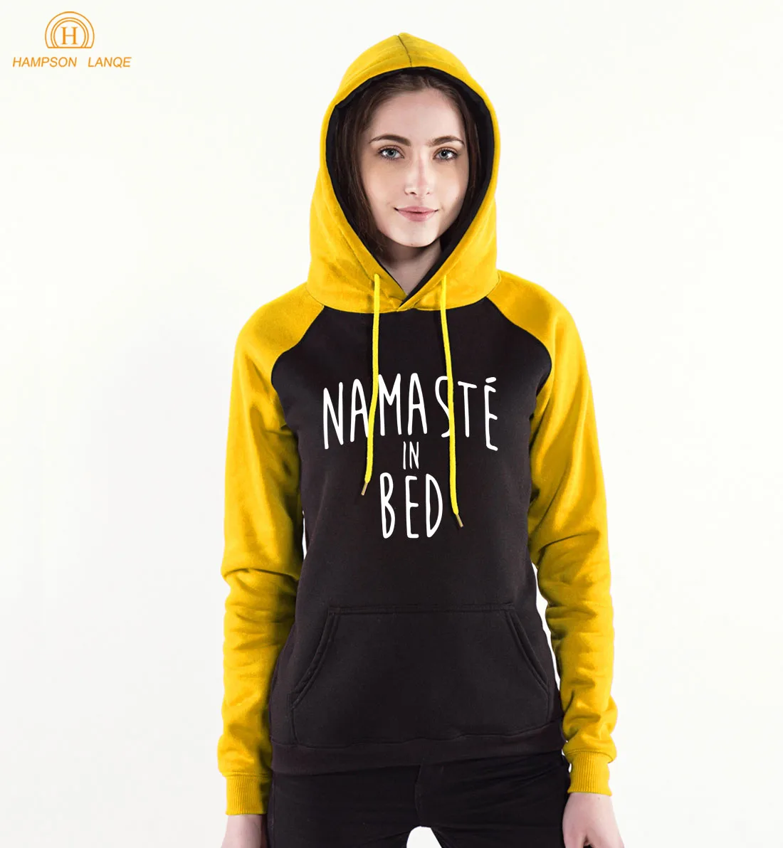 Толстовка с капюшоном изображением Иисуса Христа и надписью Namaste In Bed Женский