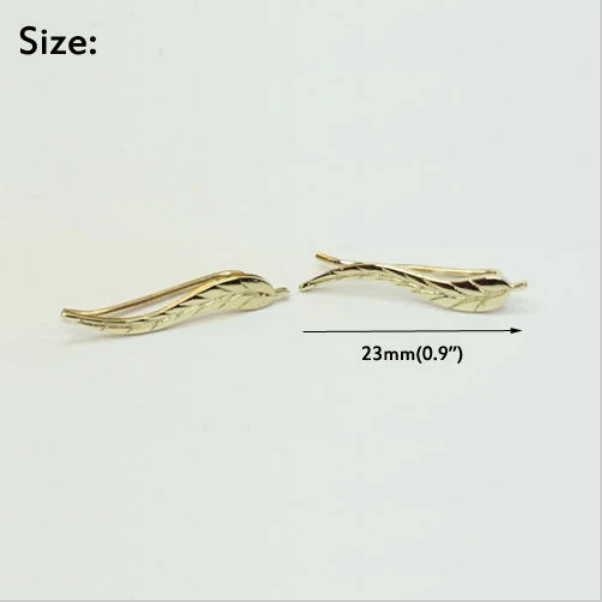 Женские серьги-клипсы Серебряного и золотого цвета сережки в виде листьев 1 пара |